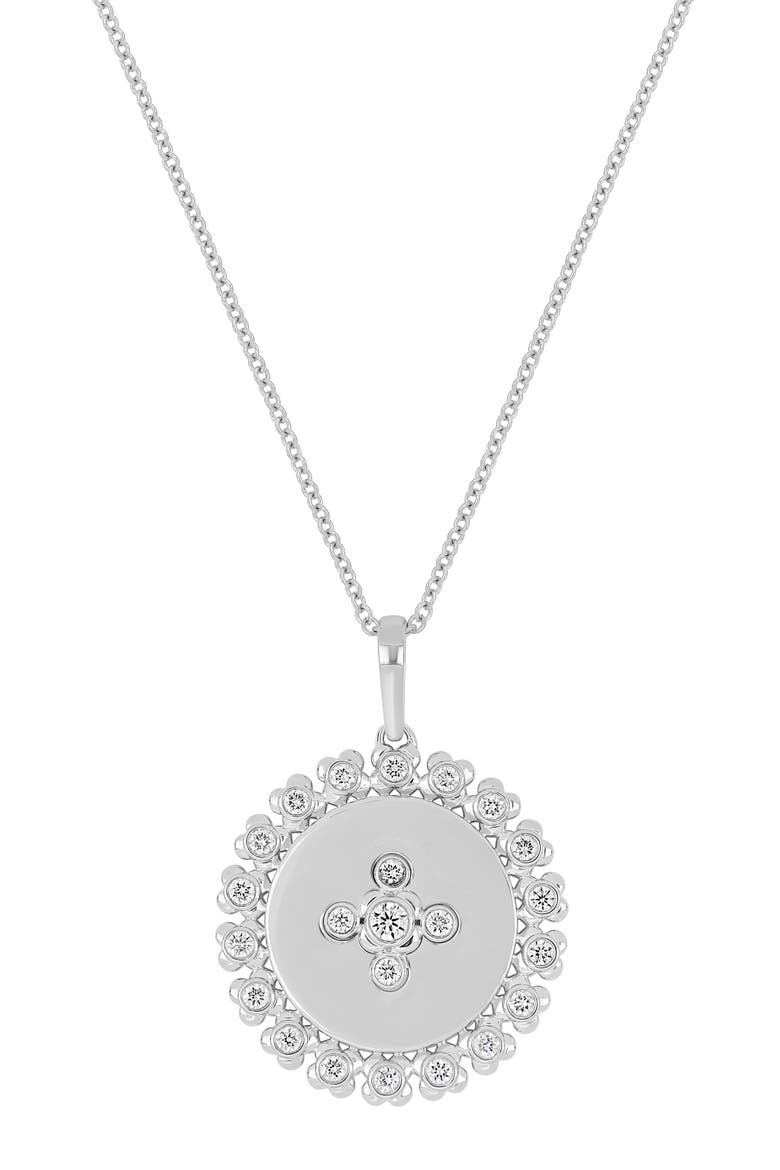 Monaco 18k Gold Diamond Pendant Necklace, Main, color, 18KW