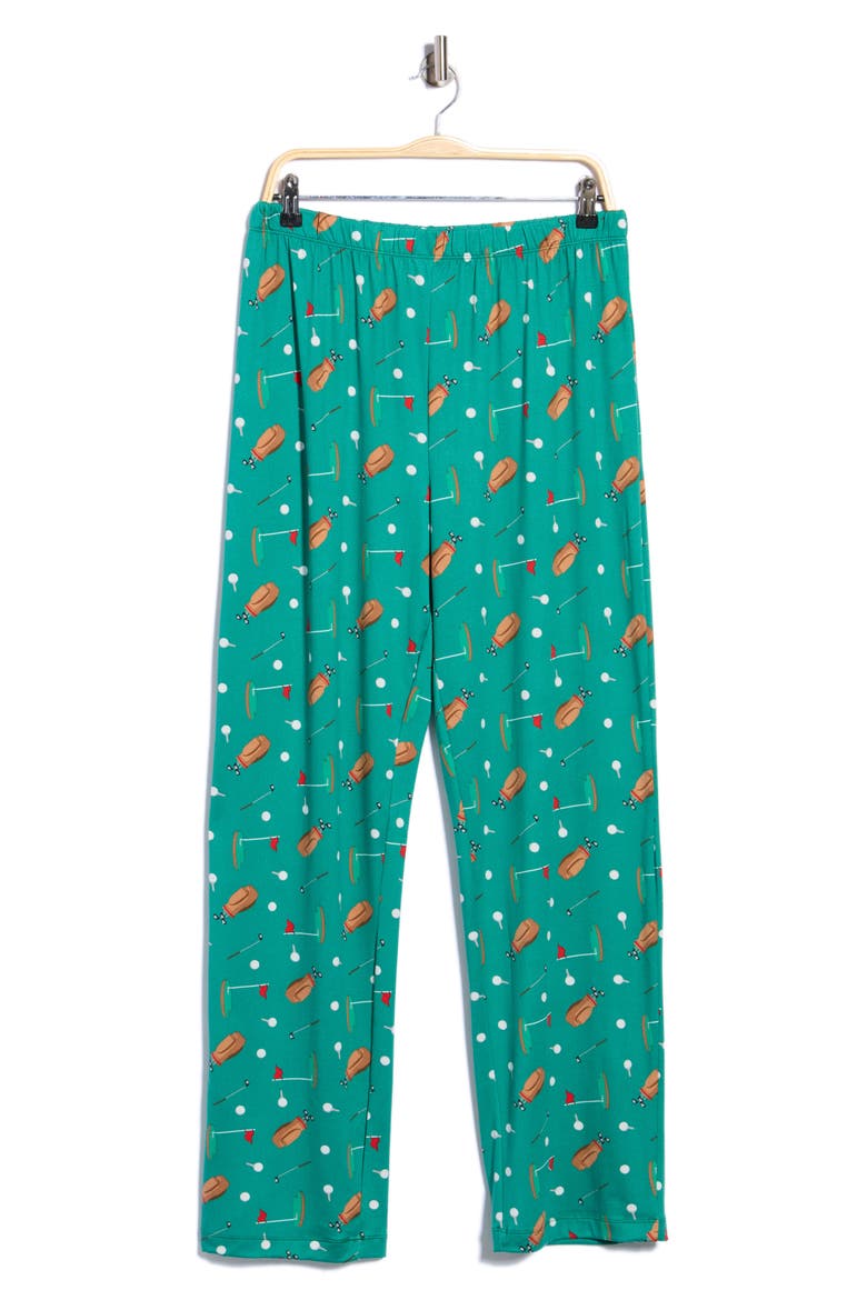 Holiday Print Pajama Pants, Main, color, GREEN GOLF MULTI