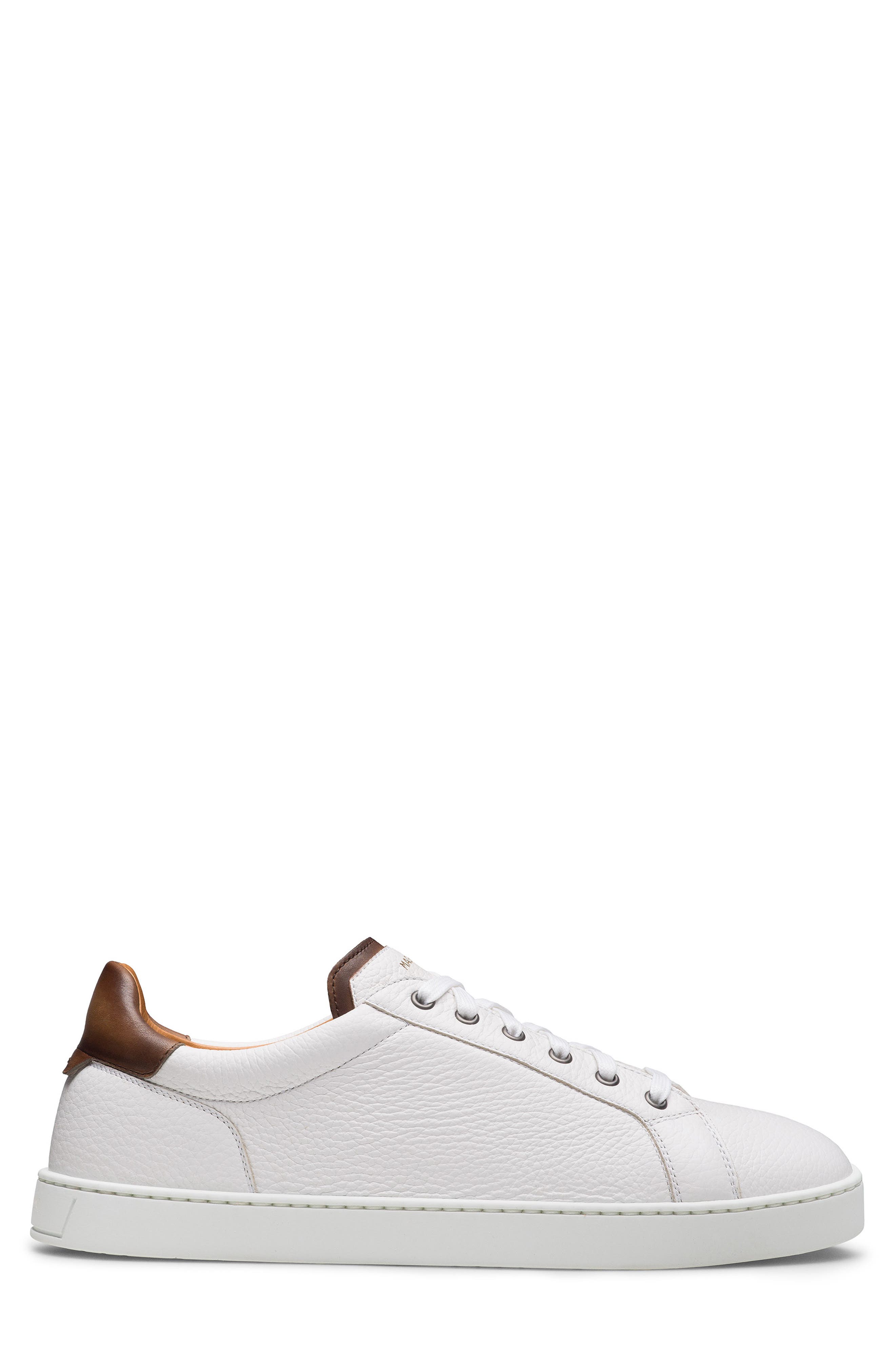 Magnanni Cote Lo Leather Sneaker, Alternate, color, White And Brown