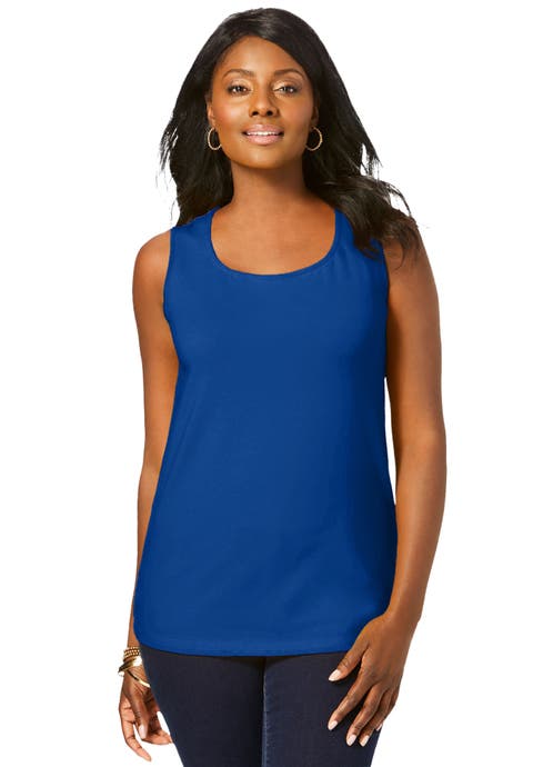 Stretch Cotton Horseshoe Neck Tank