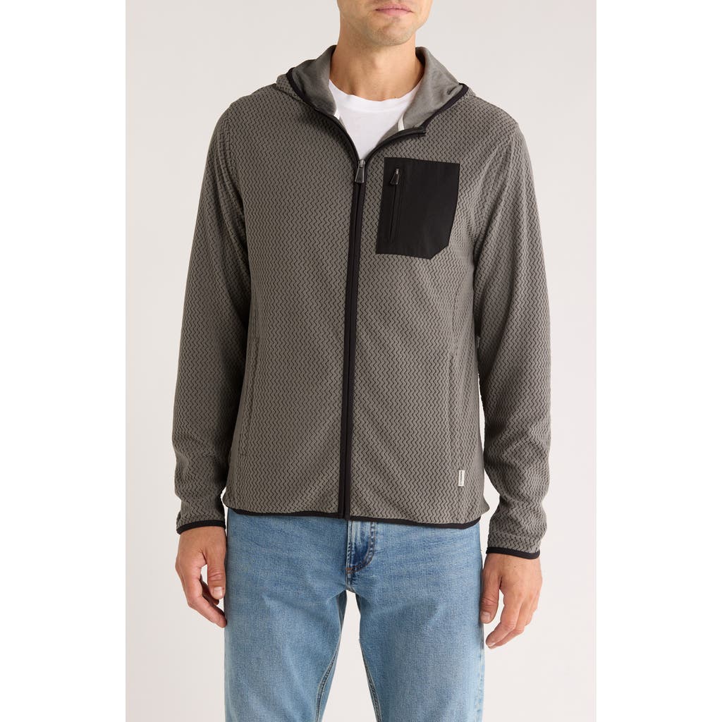 Rainforest Vault Chevron Knit Zip Hoodie In Gray