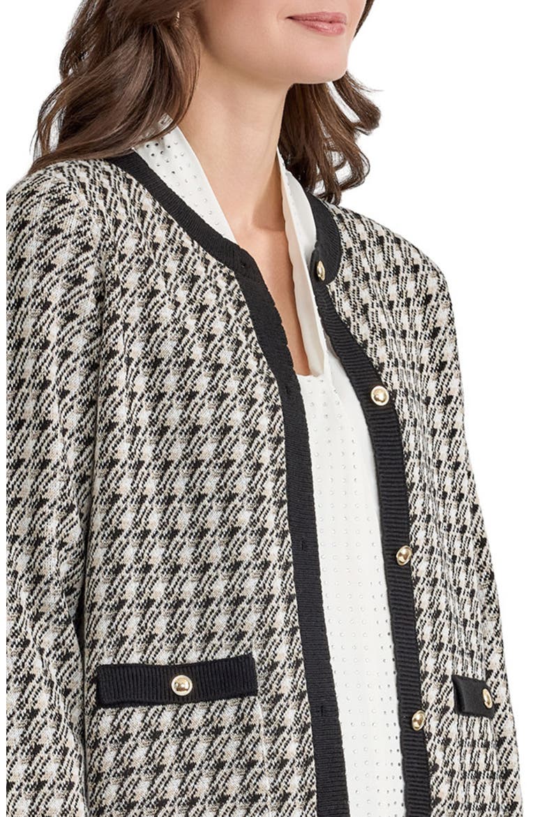 Metallic Houndstooth Button Front Cardigan, Alternate, color, VANL ICE MULTI