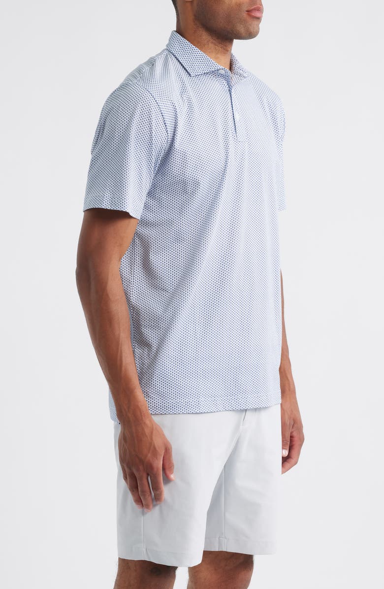 Peter Millar Crown Comfort Marlin Print Pima Cotton Polo, Alternate, color, Atlantic Blue