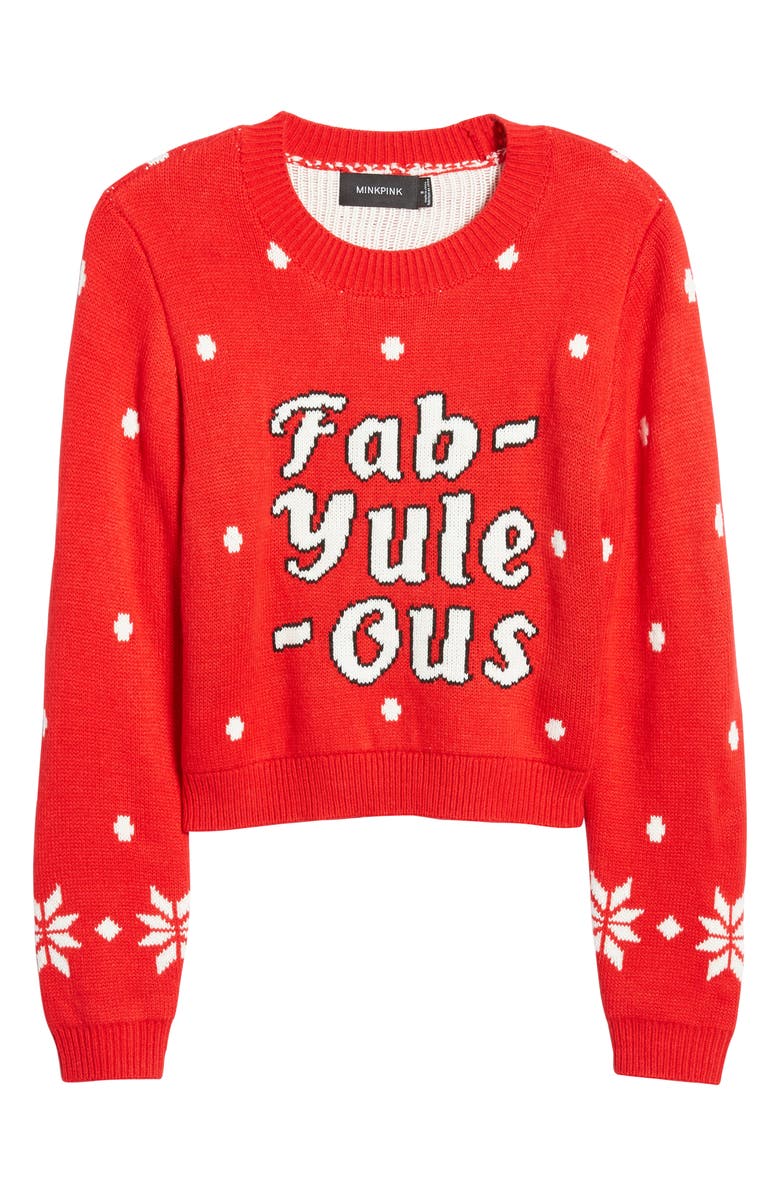 MINKPINK Fab-Yule-Ous Holiday Sweater, Alternate, color,