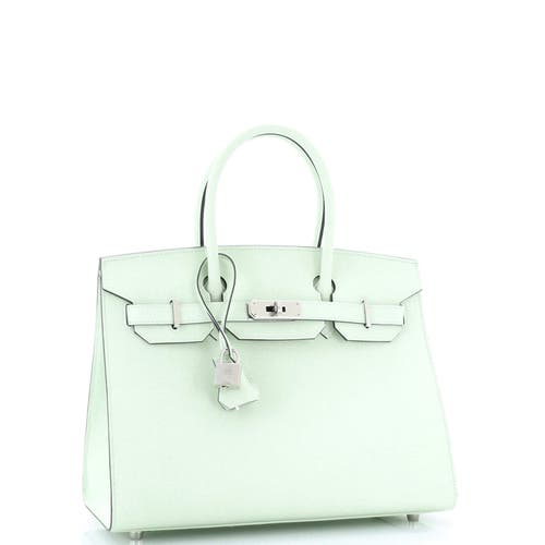Pre-owned Hermes Hermes Birkin Sellier Bag Green Epsom With Palladium Hardware 30