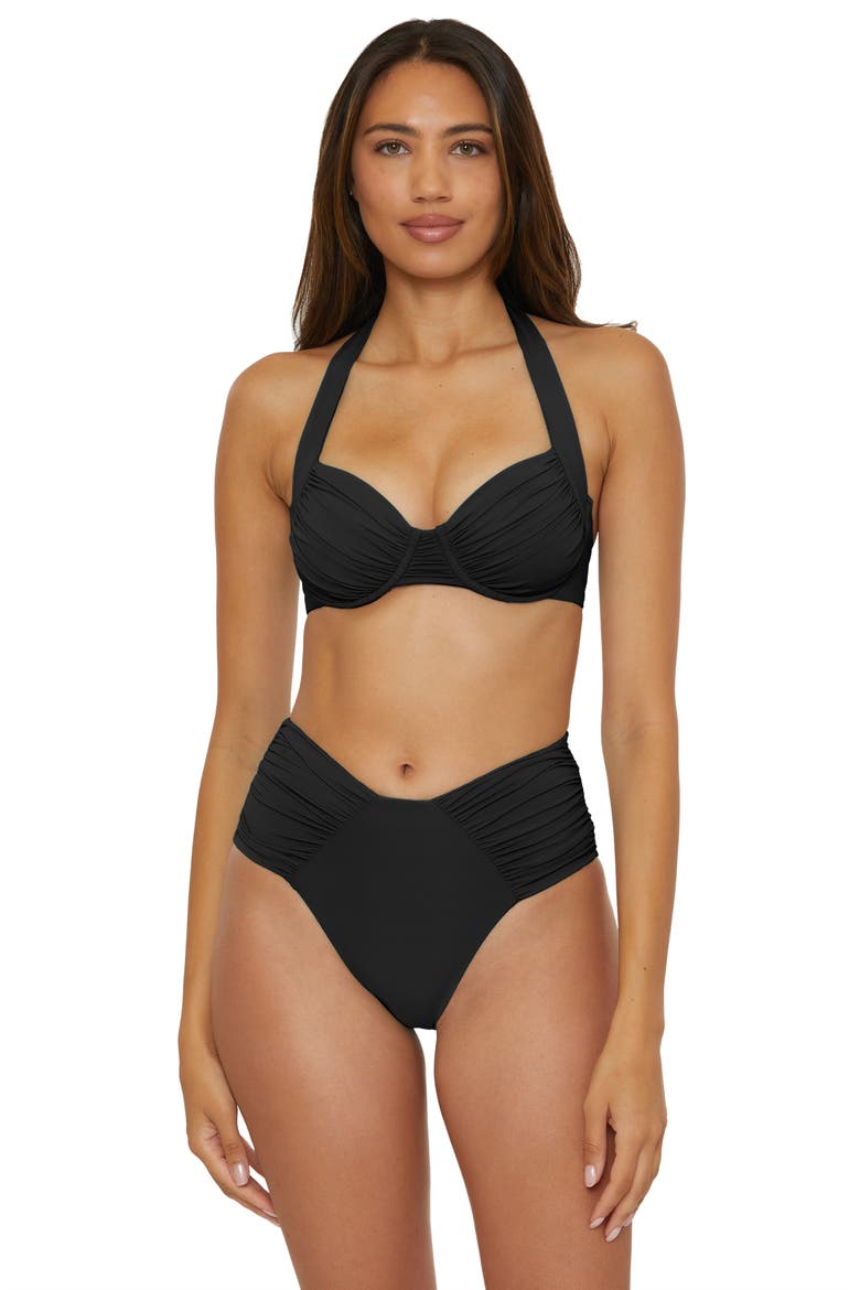 Color Code Underwire Bikini Top, Alternate, color, BLACK