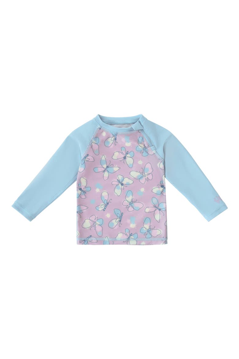 Zippy Long Sleeve Sun & Swim Shirt, Main, color, Colorful Wings