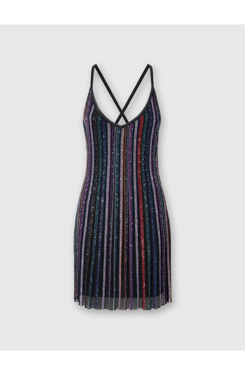 Missoni Mini Dress With Interlaced Straps, Main, color, Multicoloured
