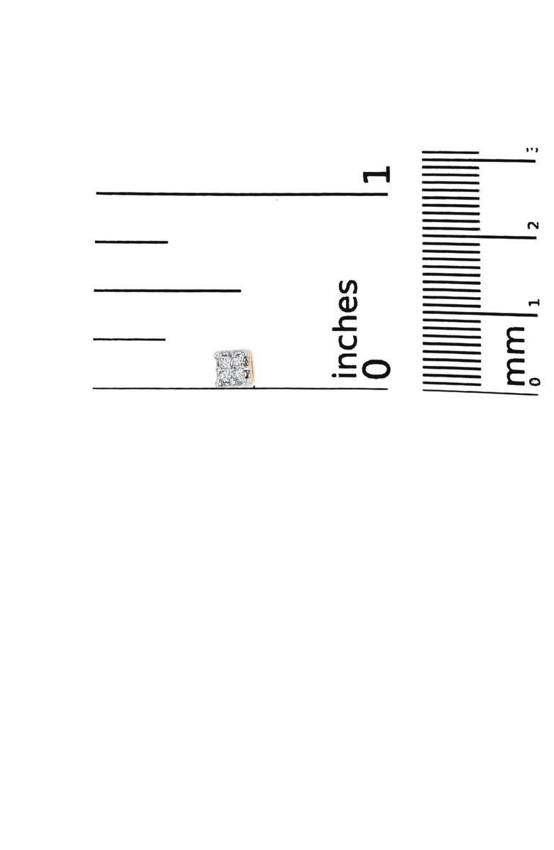 Haus of Brilliance 10k Yellow Gold Princess Diamond Quad Stud Earrings, Alternate, color, Yellow