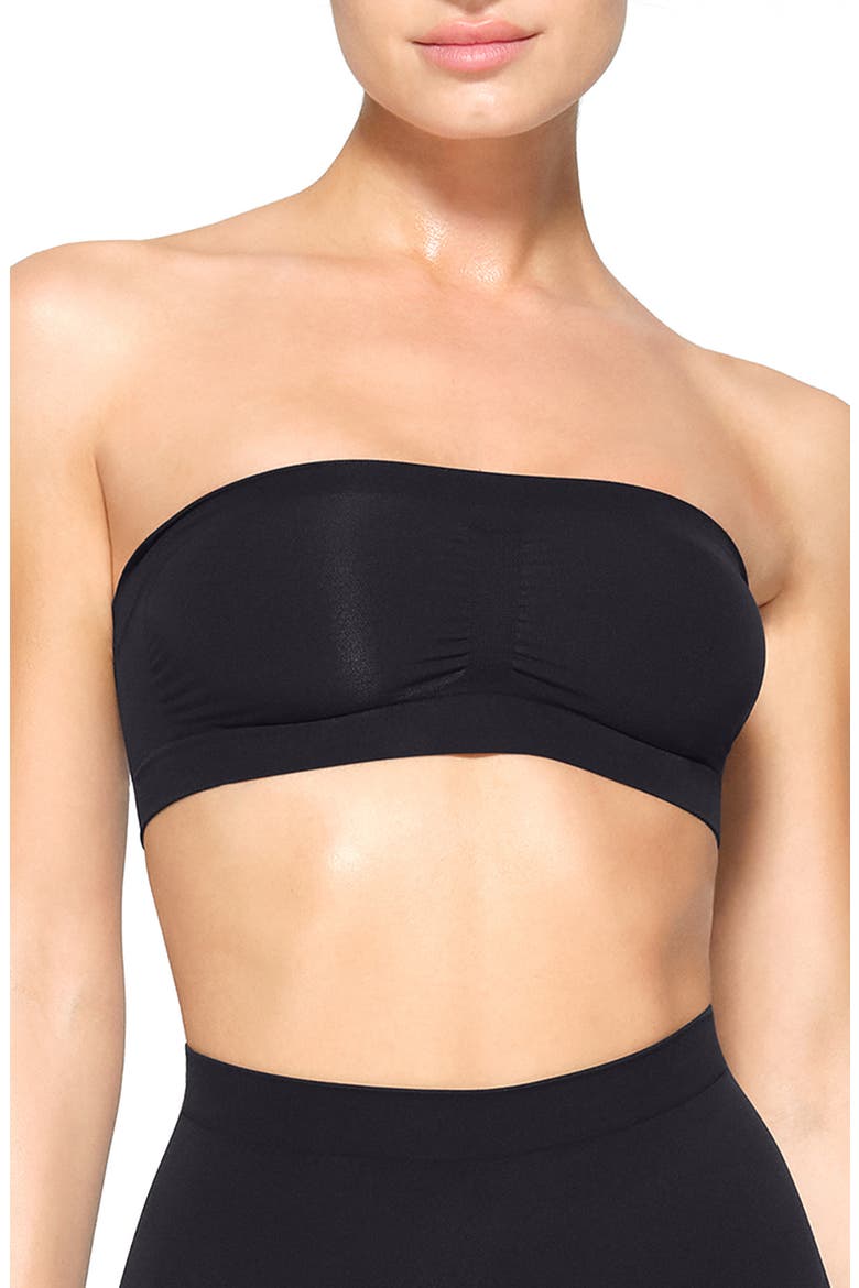 Seamless Sculpt Bandeau Bra, Alternate, color, ONYX