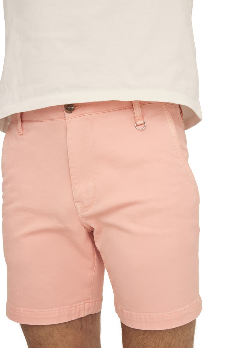 WARP+WEFT Flat Front Stretch Cotton Twill Chino Shorts, Alternate, color, 