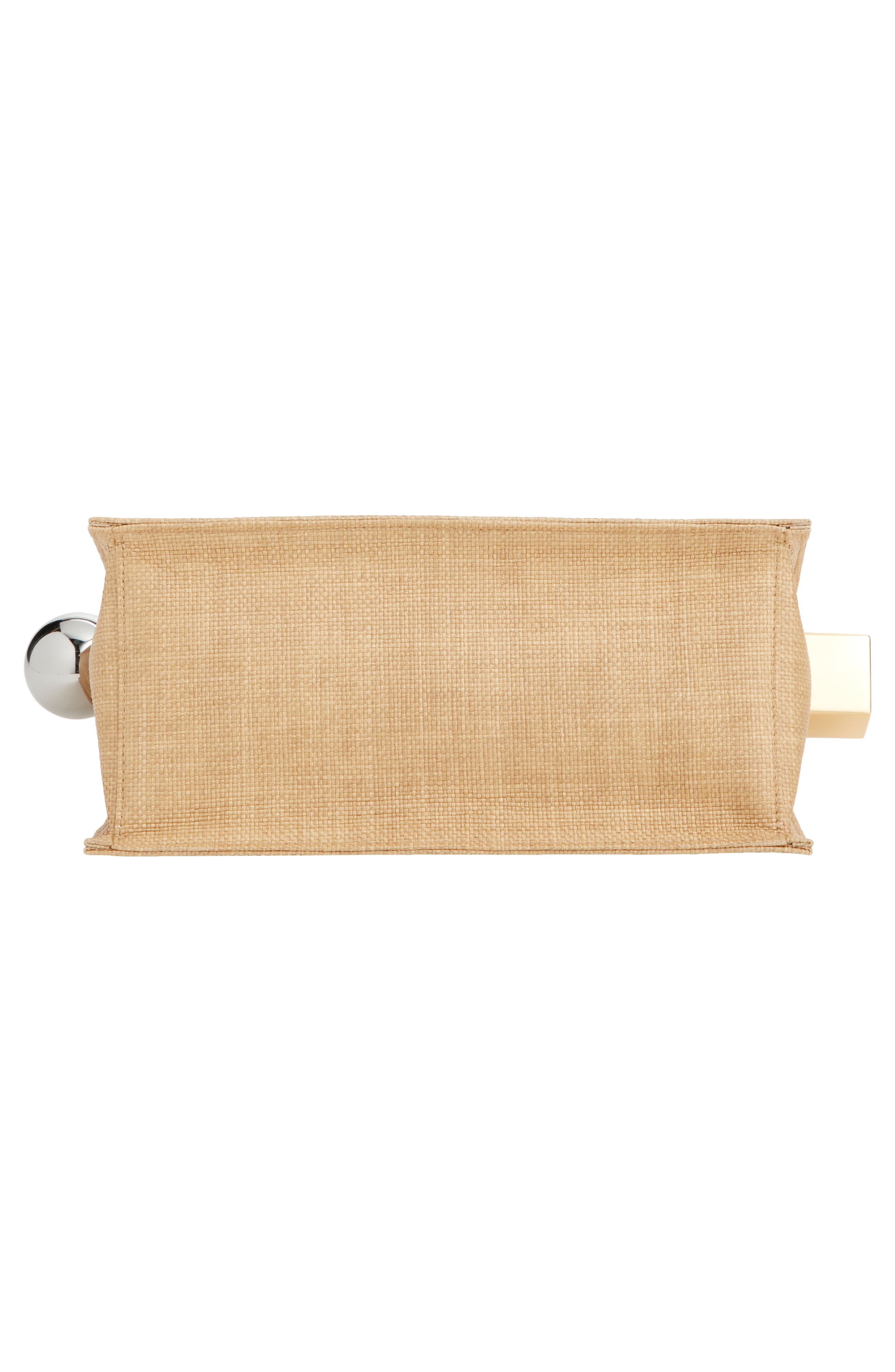 Jacquemus The Rond Carré Raffia Clutch, Alternate, color, Natural 142