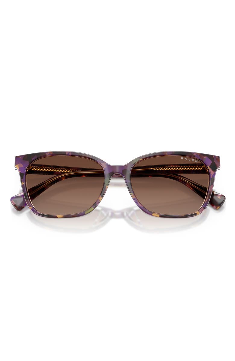 RALPH 56mm Polarized Square Sunglasses, Alternate, color, Violet Havana Brown