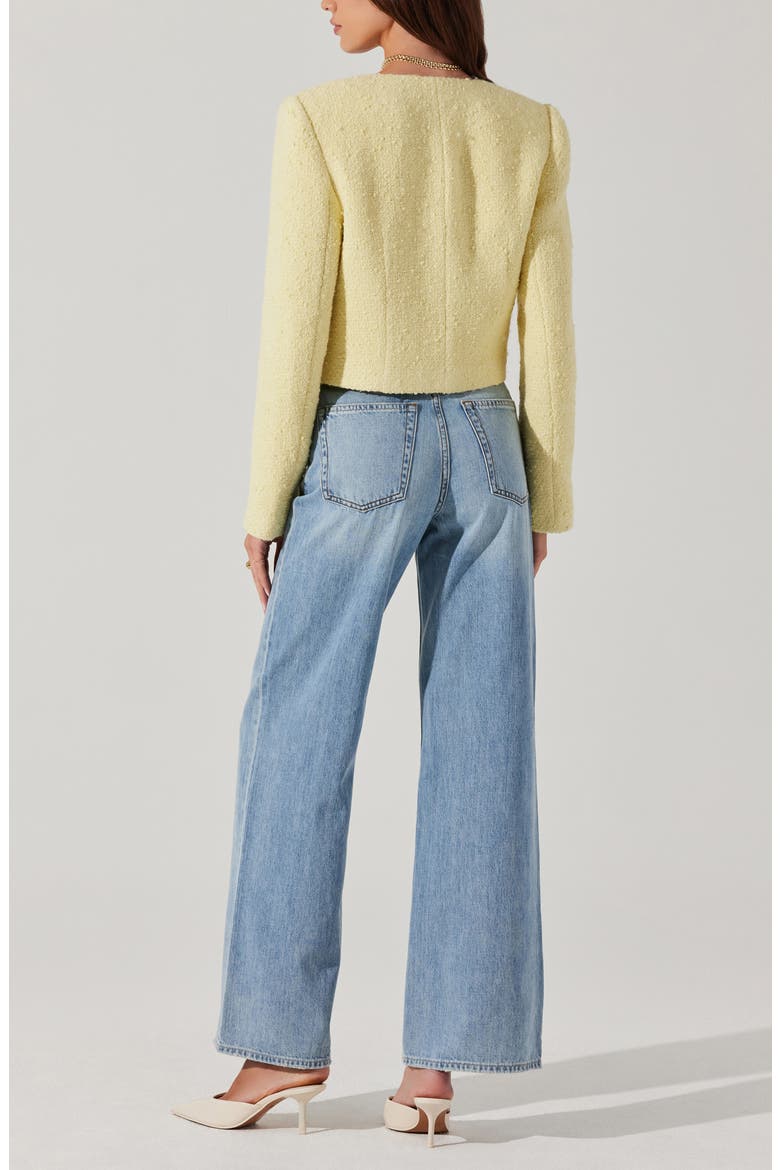 Marleigh Crop Tweed Jacket, Alternate, color, LEMON