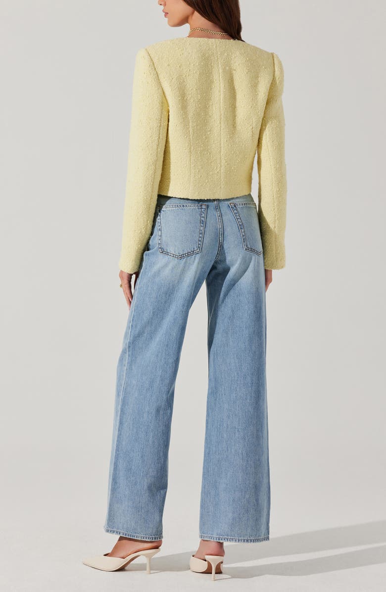 ASTR the Label Marleigh Crop Tweed Jacket, Alternate, color, Lemon