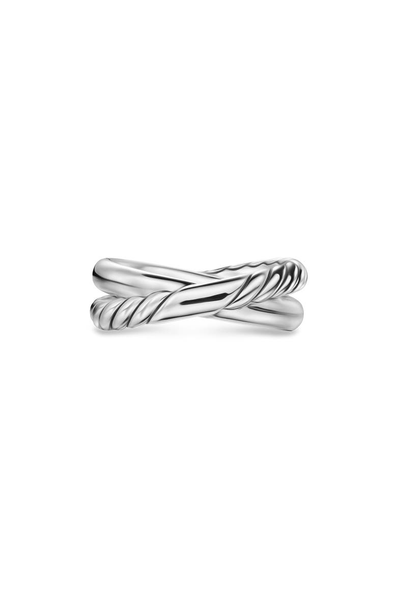 Crossover Two Row Ring in Sterling Silver, 7.4mm, Alternate, color, SILVER