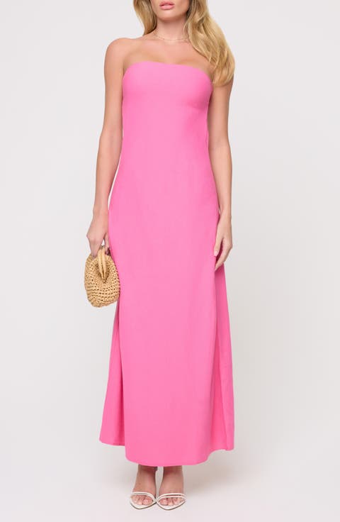 Spring In Love Strapless Cover-Up Maxi Dress