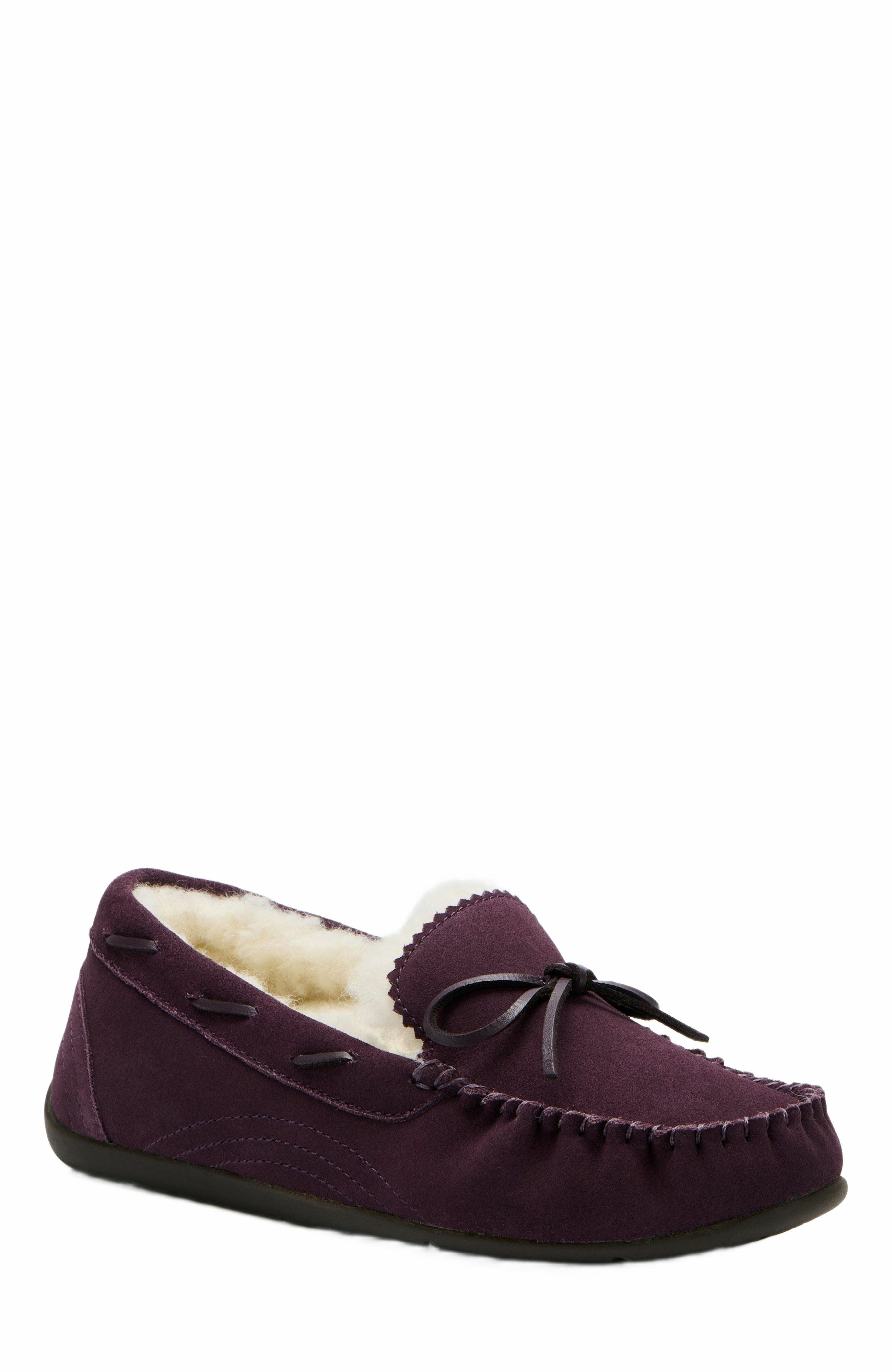 Amble Bow Slipper, Main, color, Dark Purple - Regular