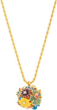 Kenneth Jay Lane Flower Ball Pendant Long Necklace