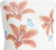 EDIKTED Tiger Lily Print Cotton Tube Top