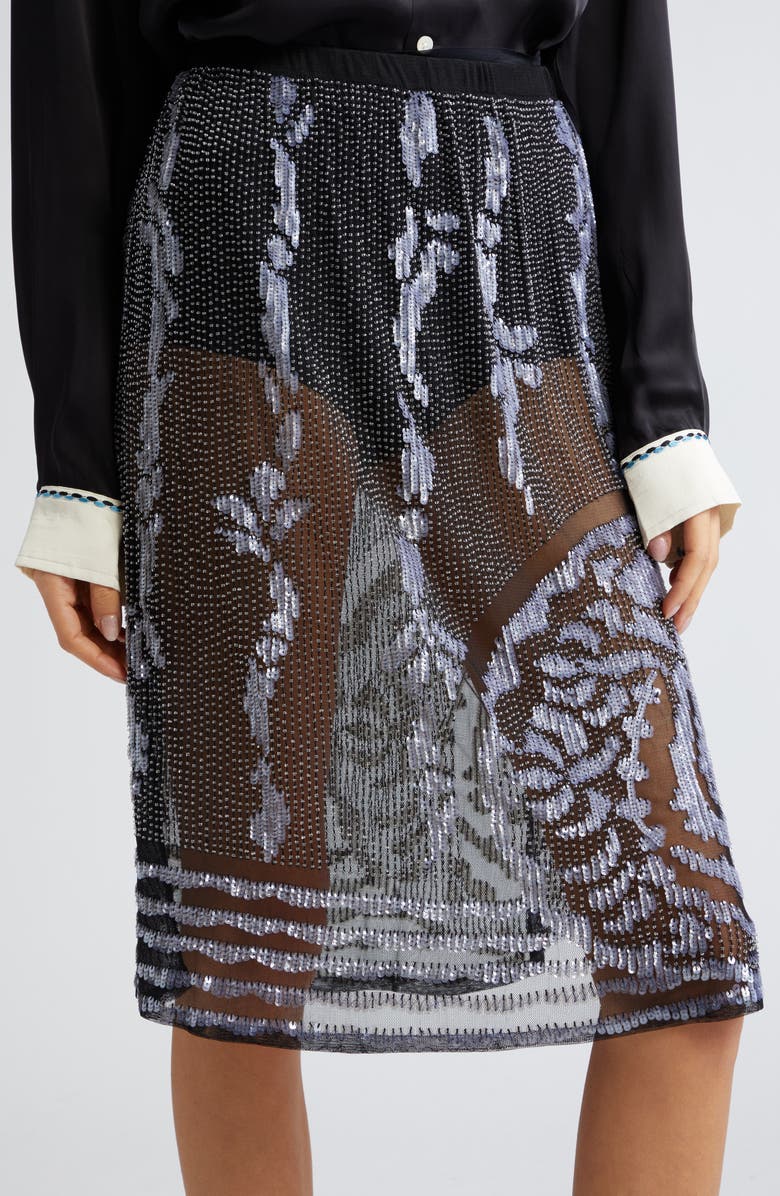 Bode Hyatt Bead & Sequin Embellished Sheer Mesh Skirt, Alternate, color, 