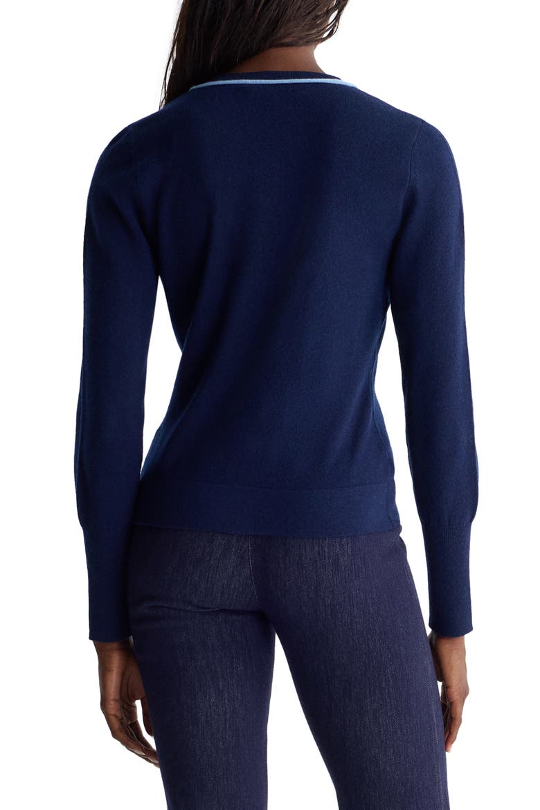 Rosalita Merino Wool & Cashmere Cardigan, Alternate, color, MARITIME