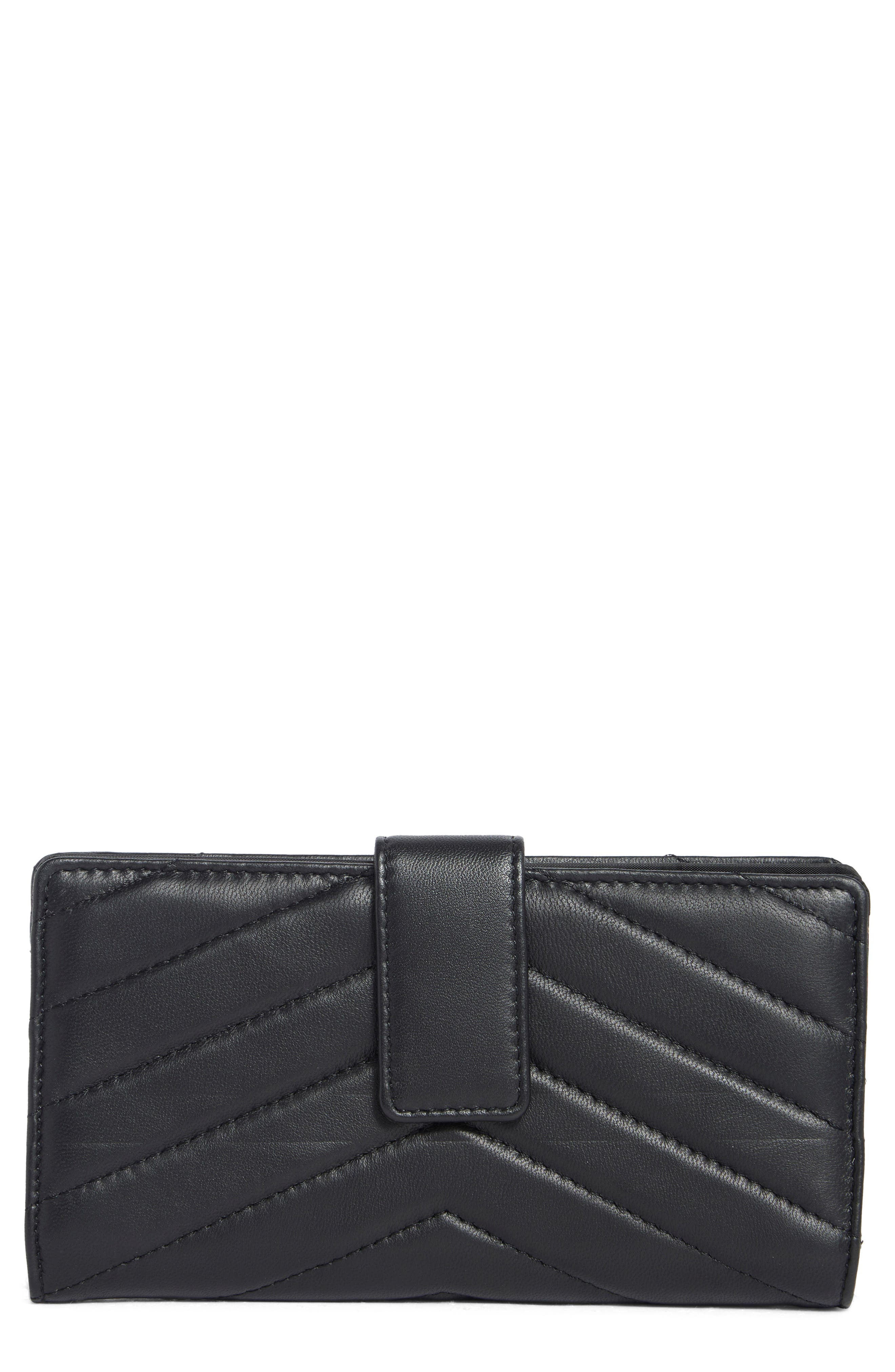MUNDI SMALL LEATHER GOODS Quilted Tab Frame Clutch