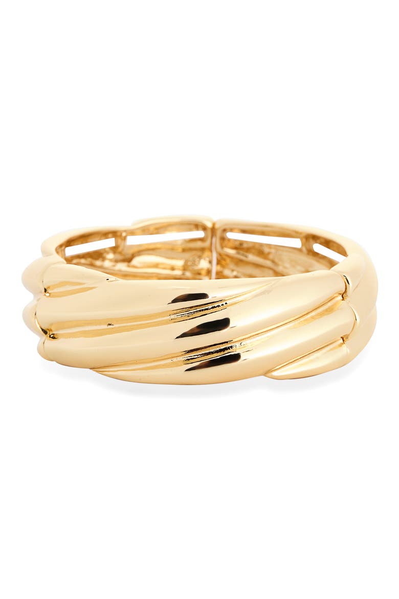 Rib Stretch Bracelet, Main, color, GOLD