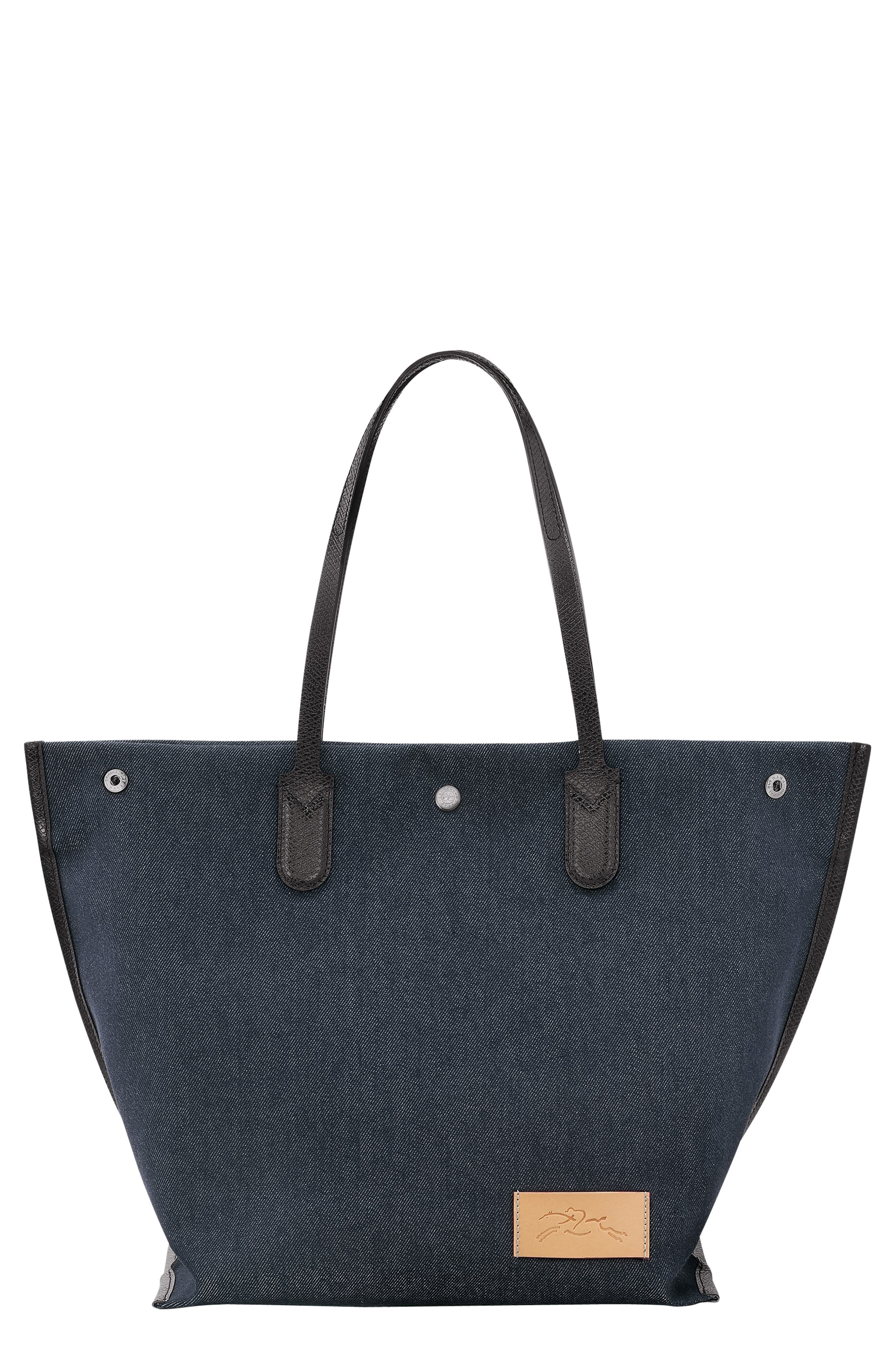 Longchamp Essential Denim Open Tote, Main, color, 