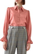 LK Bennett <p>Etten Cotton Button-Up Shirt</p>