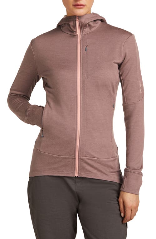 Icebreaker 260 Quantum Merino Wool Hooded Jacket In Pink