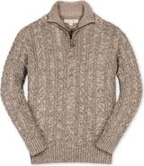 Hope & Henry Kids' Organic Long Sleeve Half Zip Cable Pullover Sweater