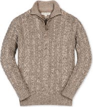 Hope & Henry Kids' Organic Long Sleeve Half Zip Cable Pullover Sweater