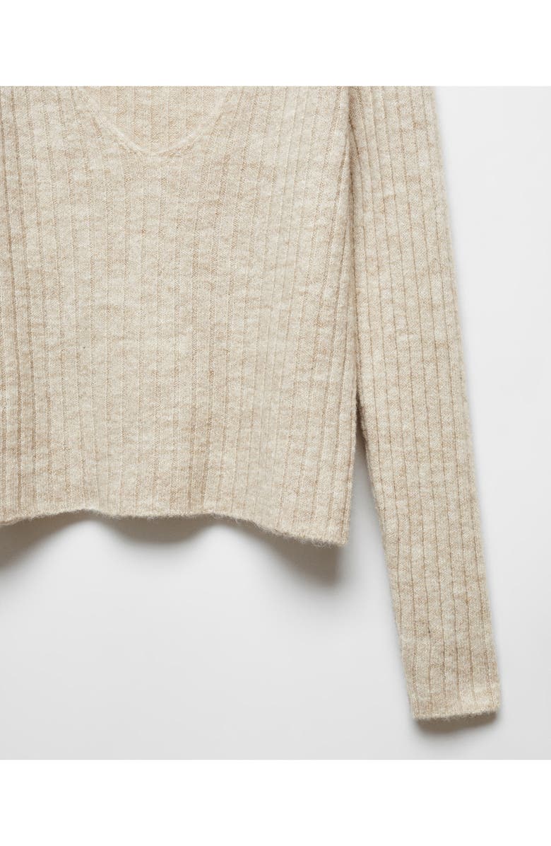 MANGO Rib V-Neck Sweater, Alternate, color, 