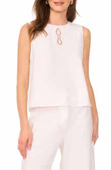 Vince Camuto Lattice Inset Keyhole Back Sleeveless Top
