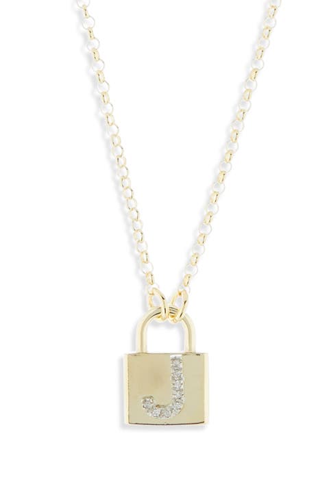 Diamond Padlock Initial Pendant Necklace - 0.12ct.