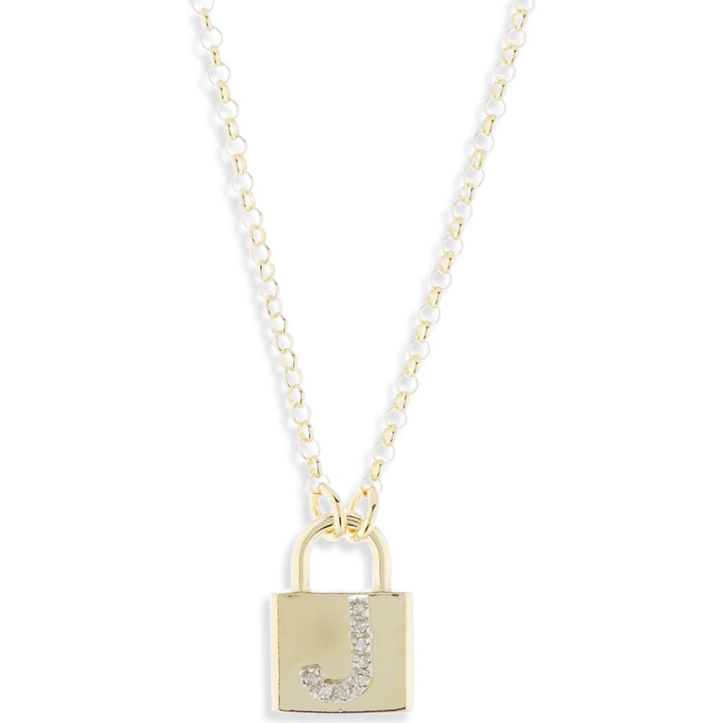 Meshmerise Diamond Padlock Initial Pendant Necklace