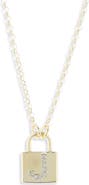MESHMERISE Diamond Padlock Initial Pendant Necklace - 0.12ct.