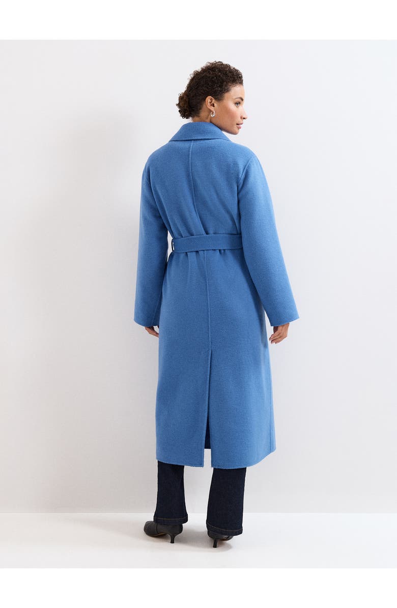Phase Eight Long Sleeve Belted Wrap Midi Coat, Alternate, color, Blue