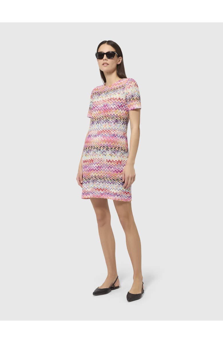 Missoni Short Short-sleeve Dress, Alternate, color, Pink & Multicoloured