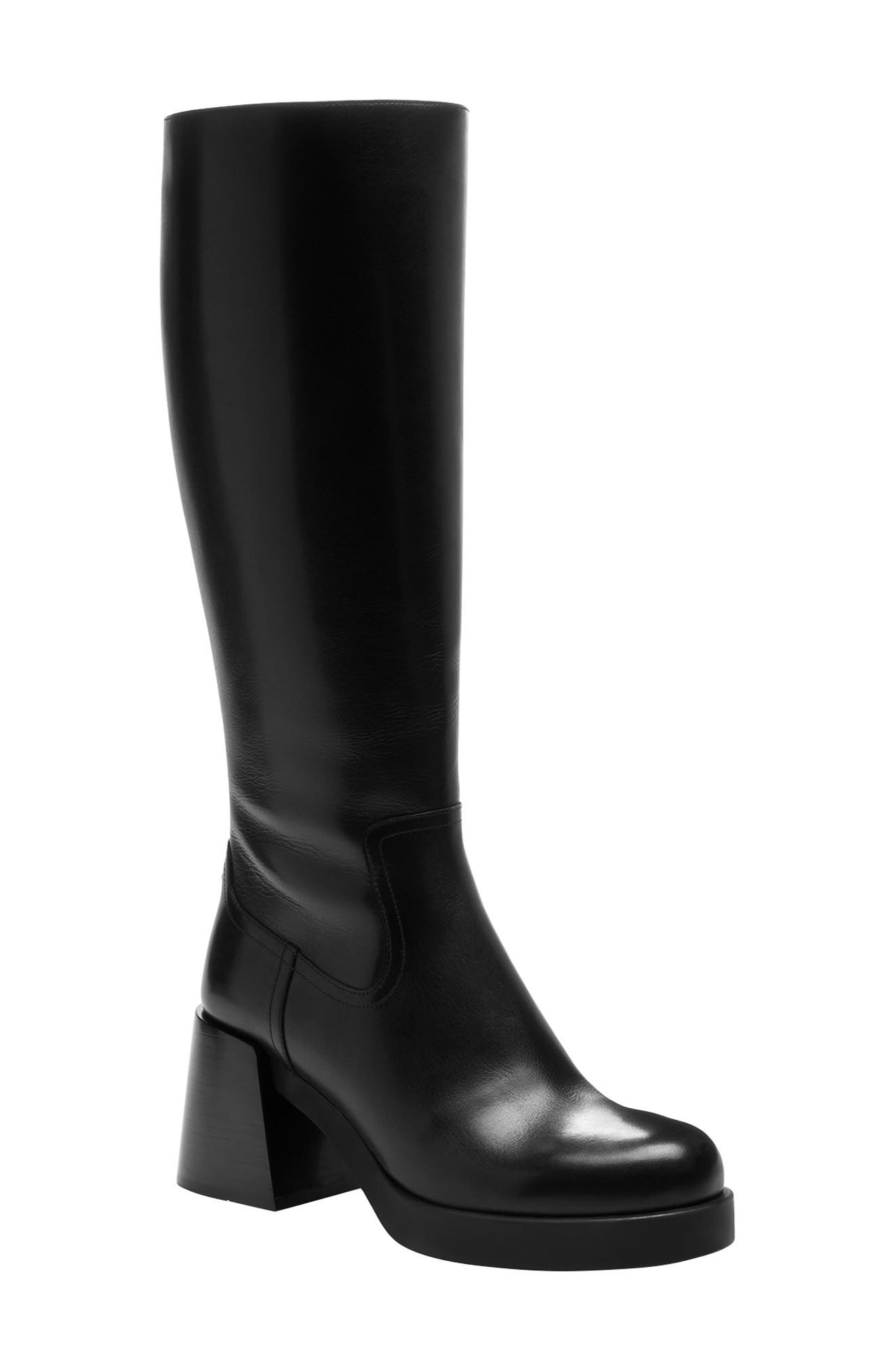 COACH Natasha Leather Knee High Platform Boot, Main, color, 
