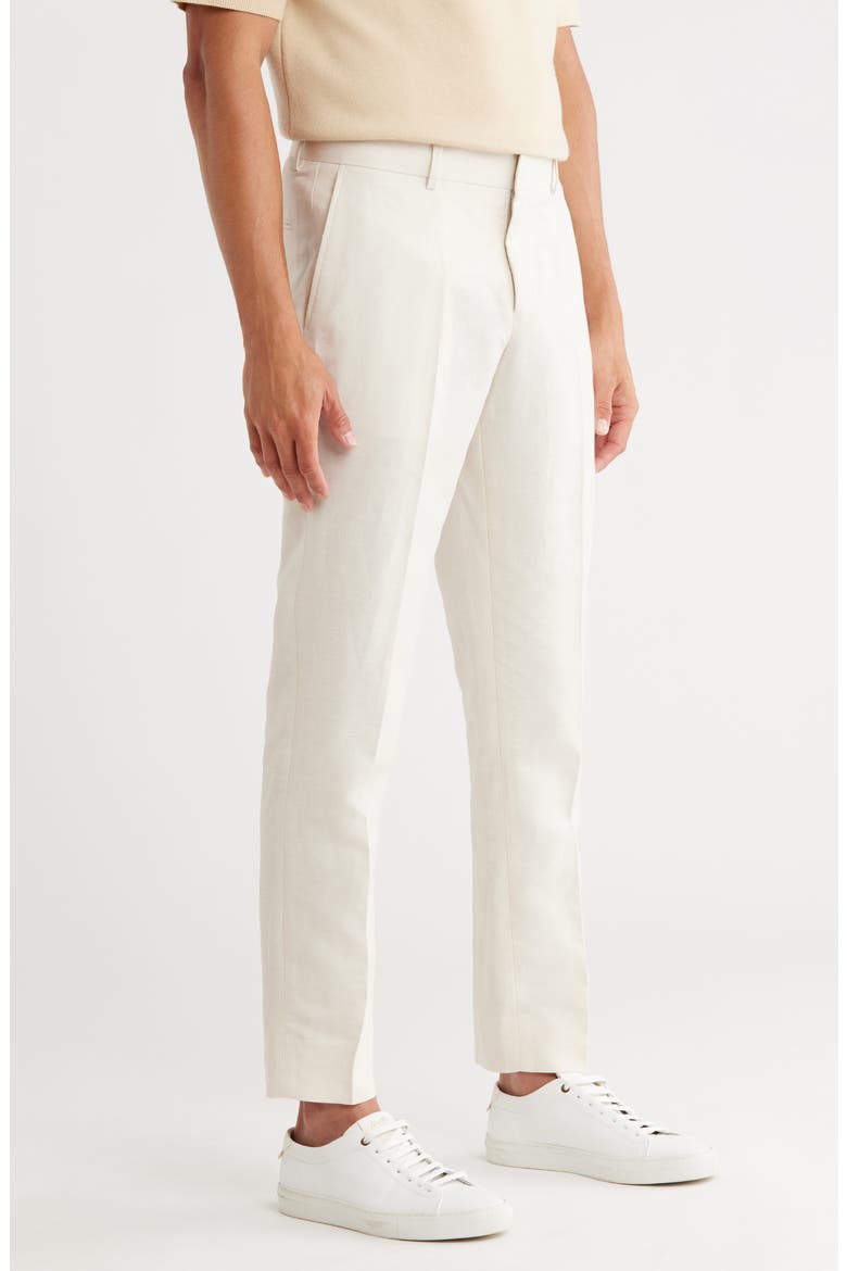 Linen Blend Pants, Alternate, color, IVORY DOVE