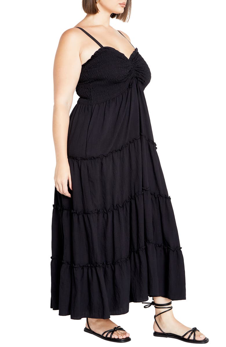 City Chic Alisa Smocked Sleeveless Maxi Dress, Alternate, color, 