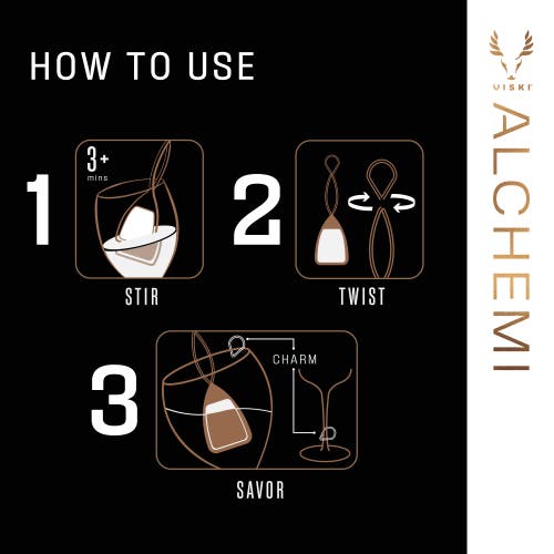 Viski Alchemi Wine Purifiers Set Of 3 In Black