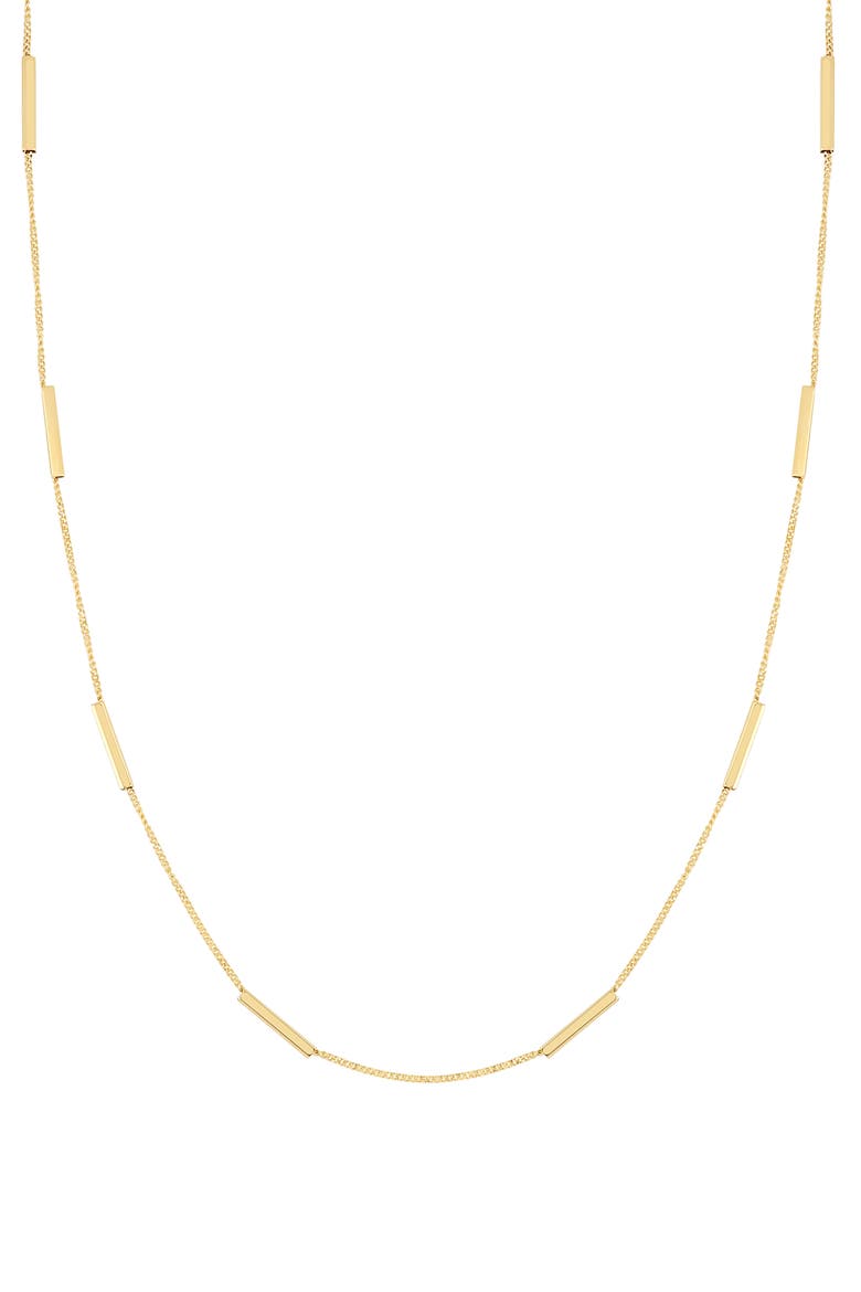 14K Gold Bar Station Necklace (Nordstrom Exclusive), Main, color, 14K YELLOW GOLD
