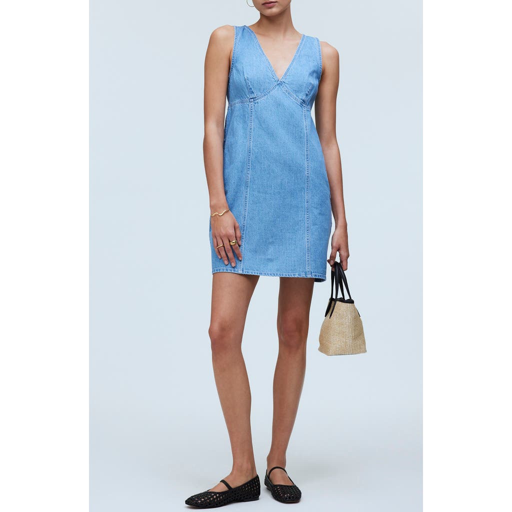 Madewell Sleeveless Denim Minidress In Miona Wash