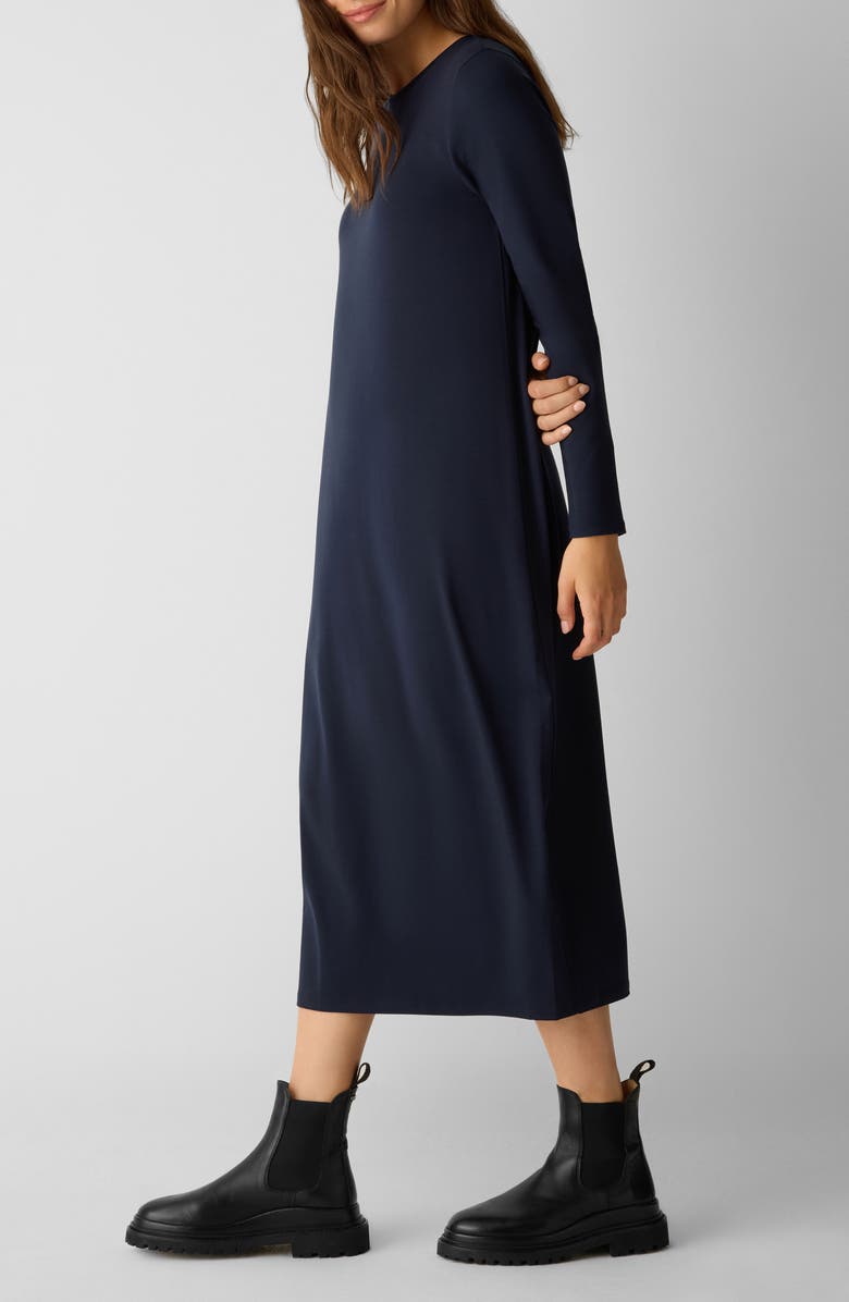 Eileen Fisher Long Sleeve Maxi Dress, Alternate, color, Ink