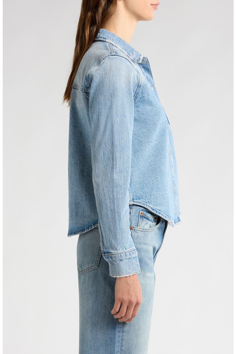 Jules Fitted Denim Snap-Up Shirt, Alternate, color, SCHOLAR VINTAGE