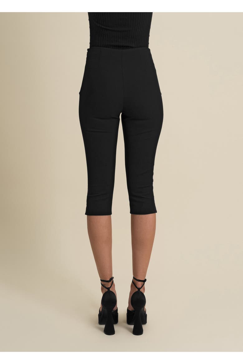 Benjamin Cropped Stretch Capri Pants, Alternate, color, Black