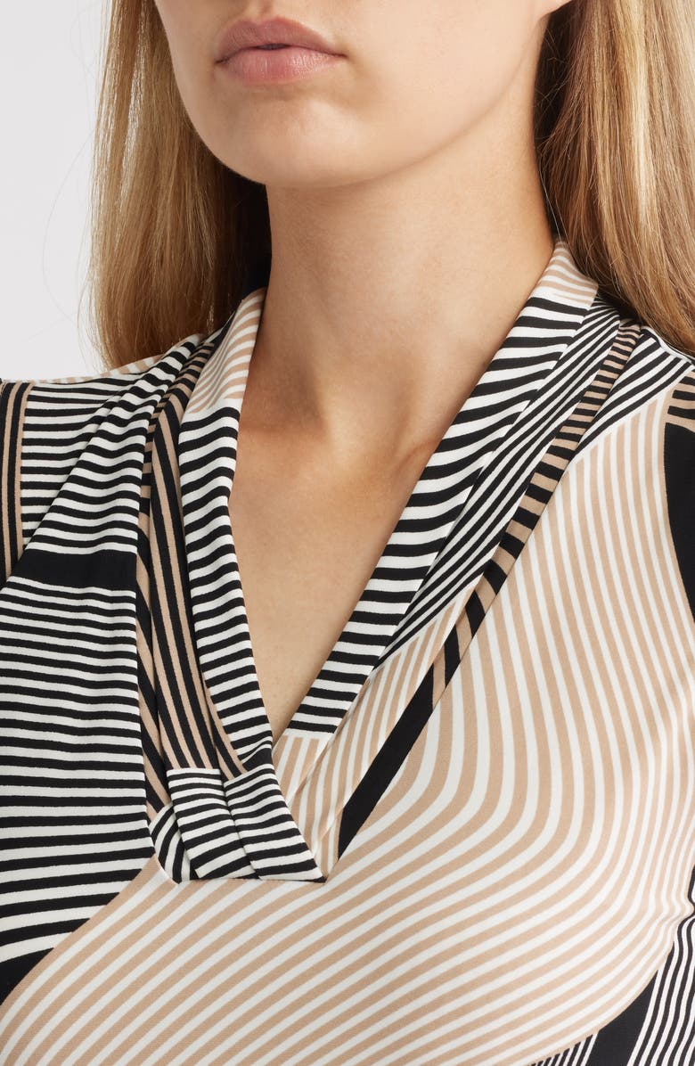 Anne Klein Abstract Print Triple Pleat Sleeveless Top, Alternate, color, 